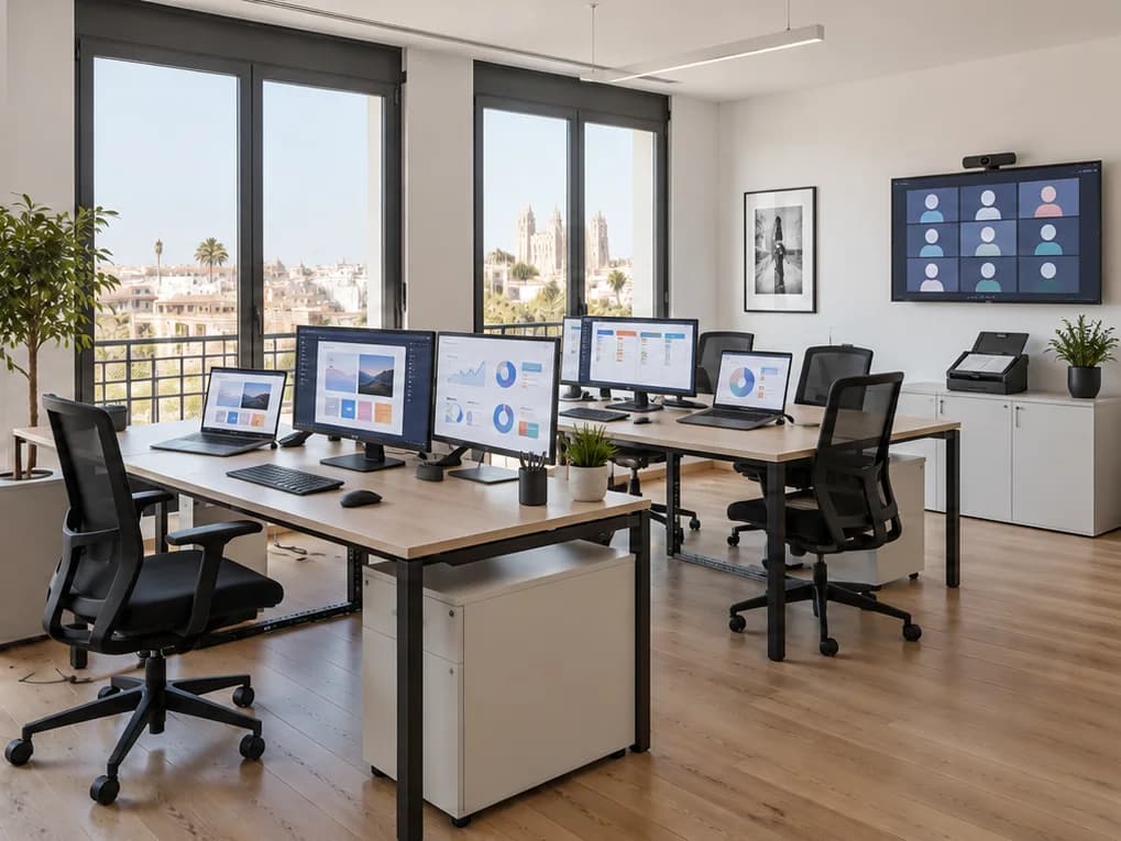 una oficina digitalizada: después, con equipos y herramientas de trabajo